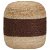 Taburete tipo puf redondo de tejido de yute Ø 40x45 cm con raya marrón relleno de gomaespuma Vida XL