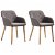 Conjunto de cadeiras de tecido com pernas de carvalho cinzento taupe Vida XL