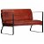 Sofá de 2 plazas de hierro tapizado acolchado con cuero natural marrón 109x59 cm Vida XL