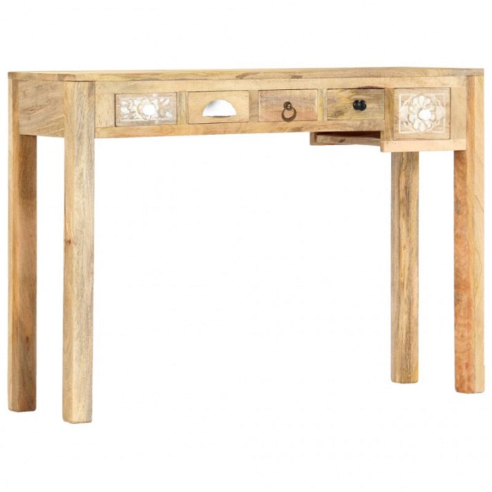 Mesa consola de madera maciza de mango con 5 cajones Vida XL
