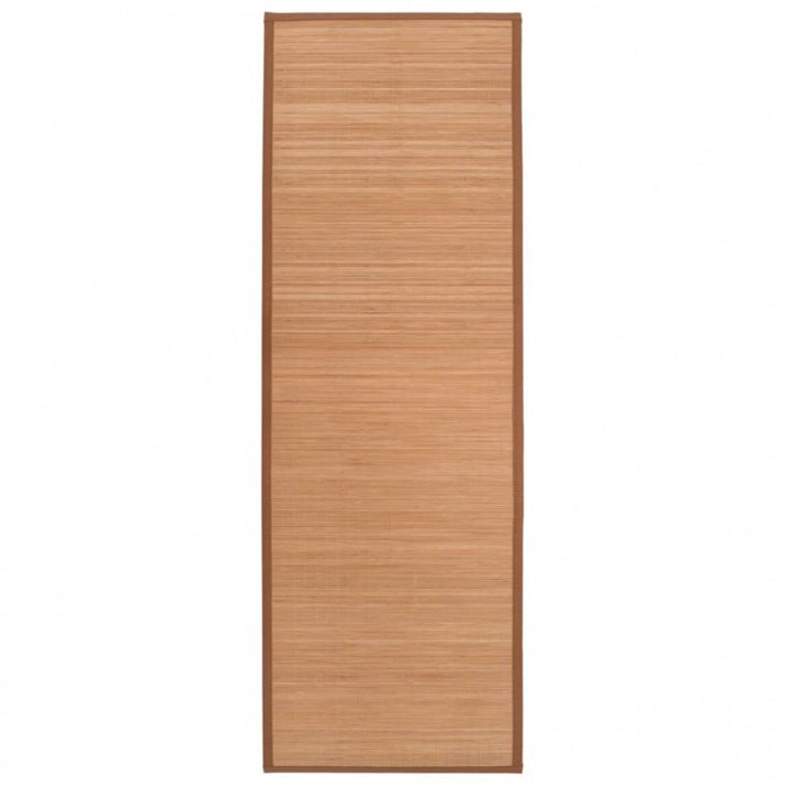 Esteira de ioga 60x180cm feita de polipropileno de bambu e PVC castanho Vida XL