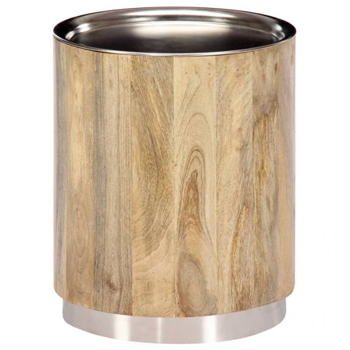Table basse cylindrique avec plateau amovible en bois de manguier et fer Vida XL