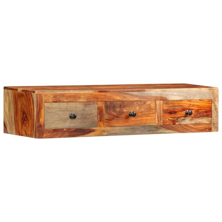 Tavolo consolle in legno di sheesham con 3 cassetti VidaXL