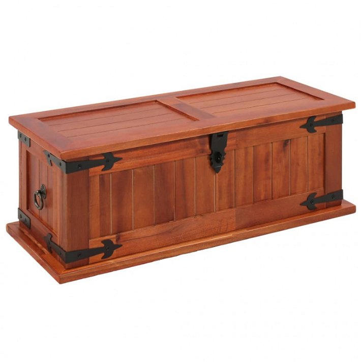 Baúl de madera maciza de acacia 60x22 cm Vida XL