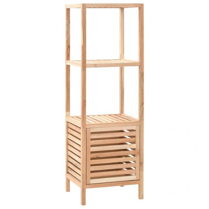 Mueble de baño en madera de nogal con estante y puerta 35.5x123 cm Vida XL
