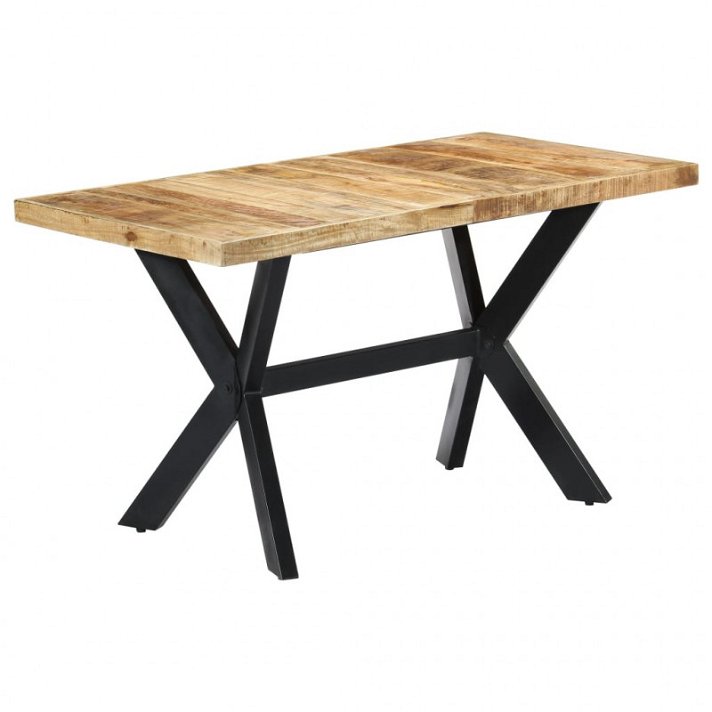 Mesa de jantar em madeira de manga maciça crua 140x75x70 cm Vida XL