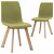 Set di due sedie da sala da pranzo in tessuto verde compensato e legno di faggio Vida XL