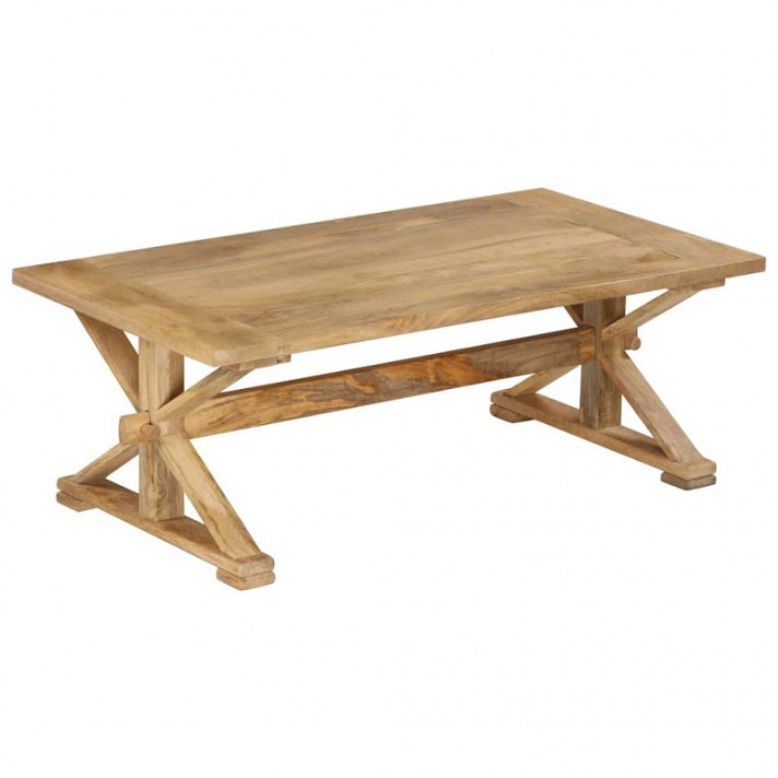 Tavolino in legno massiccio di mango con finitura naturale 110x40x60 cm Vida XL