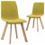 Pack de dos unidades de sillas para comedor de tela amarilla y madera contrachapada y de haya Vida XL