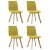 Conjunto de cadeiras para sala de jantar tecido amarelo Vida XL