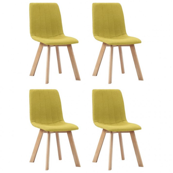 Set di sedie per sala da pranzo di tessuto giallo Vida XL