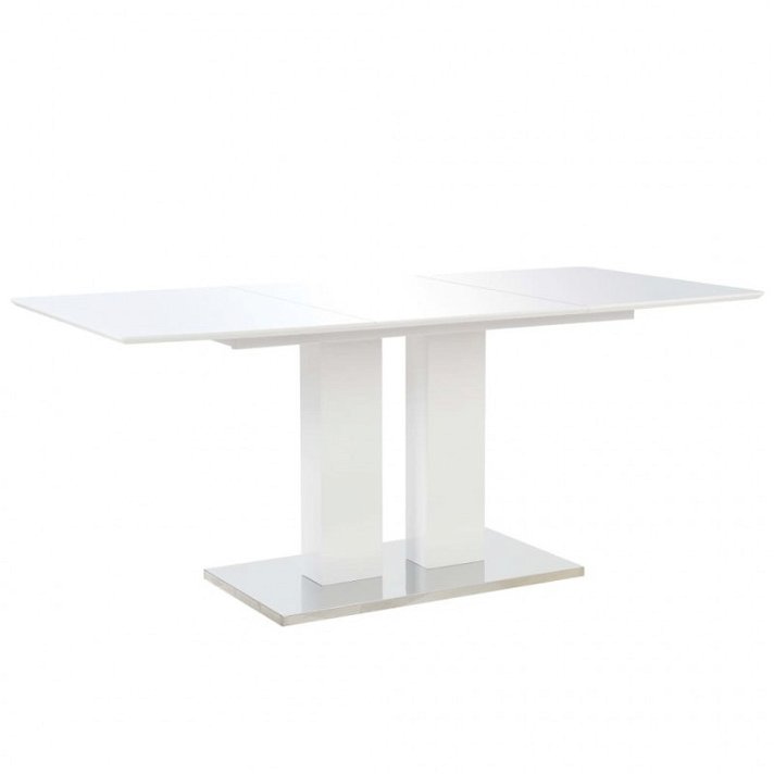 Tavolo per sala da pranzo con 180 cm di larghezza fabbricato in MDF e acciaio inox bianco lucido Vida XL