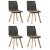 Pack de cuatro unidades de sillas para comedor de terciopelo gris topo y madera Vida XL