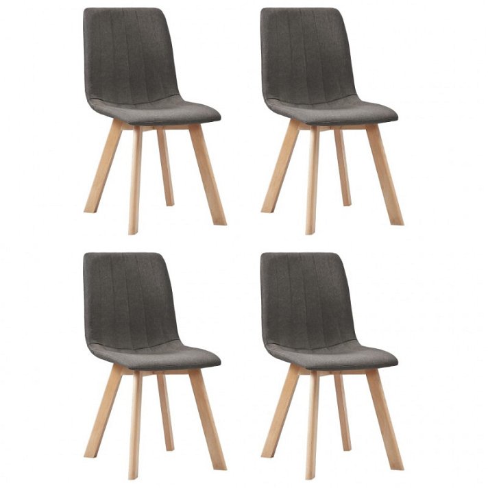 Confezione di quattro sedie da sala da pranzo in velluto talpa e legno Vida XL
