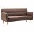 Sofá de 3 plazas de MDF tapizado en tela marrón 172x70 cm con patas de madera Vida XL