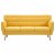 Sofá de 3 plazas de MDF tapizado en tela amarilla 172x70 cm con patas de madera Vida XL