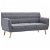 Sofá de 3 plazas de MDF tapizado en tela gris claro 172x70 cm con patas de madera Vida XL