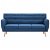 Sofá de 3 plazas de MDF tapizado en tela azul 172x70 cm con patas de madera Vida XL