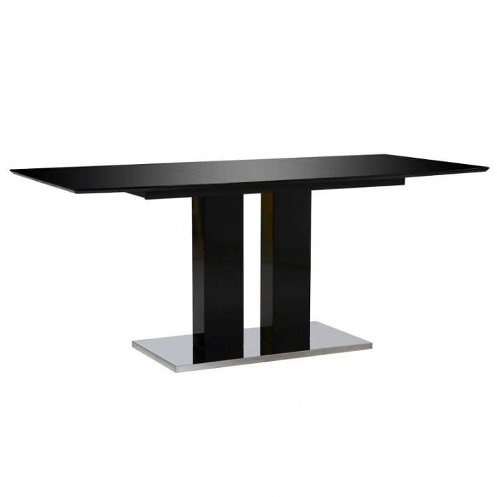 Tavolo per sala da pranzo con 180 cm di larghezza fabbricato in MDF e acciaio inox nero lucido Vida XL