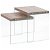 Set di tavolini impilabili in MDF simil-legno con gambe in vetro temperato Vida XL