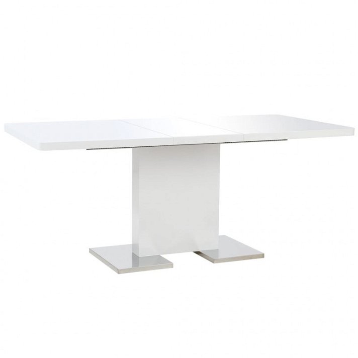 Tavolo da sala da pranzo allungabile fino a 180 cm di larghezza in finitura bianco lucido Vida XL