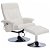 Cadeira de massagem com apoio de pés de couro branco creme Vida XL