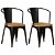 Set di sedie per sala da pranzo con sedile di legno massiccio di mango e struttura metallica colore nero Vida XL