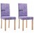 Set di sedie di tessuto con stampaggio viola Vida XL