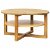 Tavolino rotondo con ripiano inferiore di 75x40 cm in legno massiccio di rovere e MDF Vida XL
