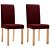 Set di sedie di tessuto con stampaggio rosso vino Vida XL