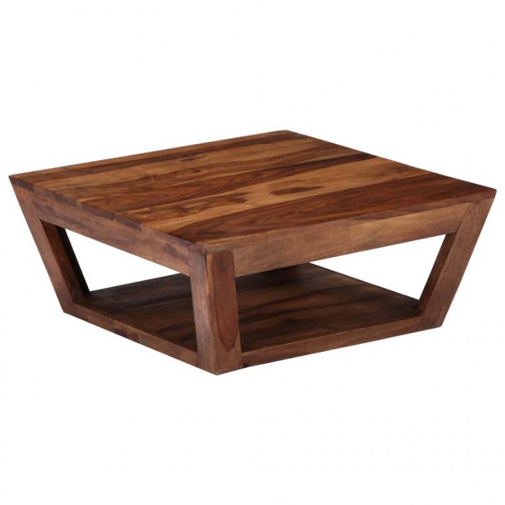 Mesa de centro cuadrada fabricada en madera maciza de sheesham de 70x28x70 cm Vida XL