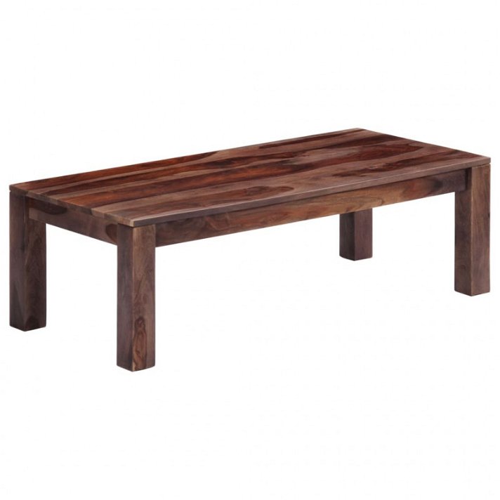 Tavolino rettangolare in legno di sheesham grigio Vida XL