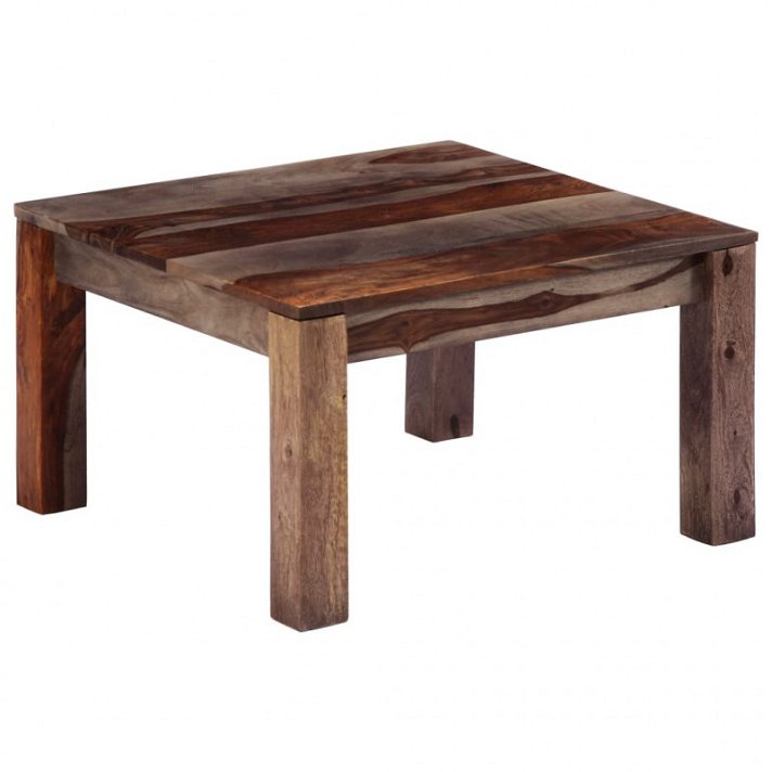 Tavolino in legno di sheesham grigio Vida XL