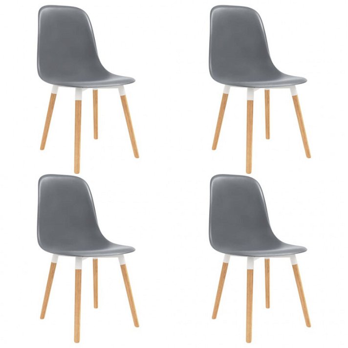 Set sedie per sala da pranzo in plastica grigio Vida XL