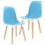 Conjunto de cadeiras de plástico azul e pernas de madeira Vida XL