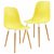 Conjunto de cadeiras de plástico amarelo e pernas de madeira Vida XL
