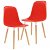 Conjunto de cadeiras de plástico vermelho e pernas de madeira Vida XL