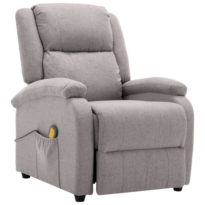 Sedia da massaggio reclinabile realizzata in tessuto di colore grigio chiaro Vida XL