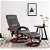 Cadeira de massagem e apoio para os pés em couro artificial com acabamento cinzento Vida XL