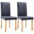 Lot de chaises en cuir avec pieds en bois gris Vida XL