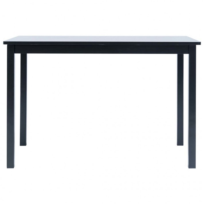 Tavolo da sala da pranzo in legno di caucciù largo 114 cm con finitura nera Vida XL