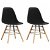 Set di 2 sedie fabbricate in plastica resistente e legno di faggio di colore nero Vida XL
