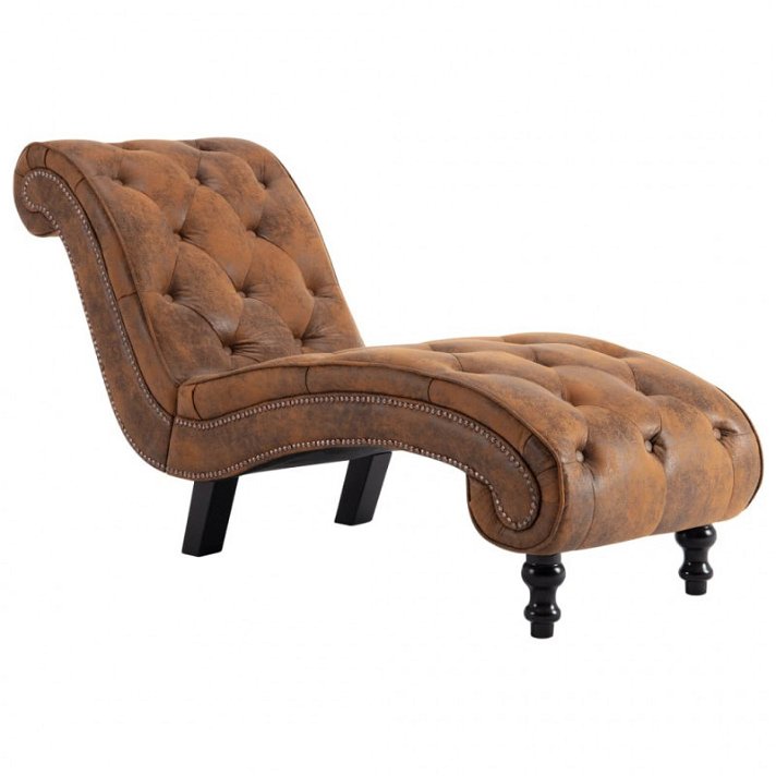 Poltrona divano in pelle sintetico marrone Vida XL