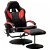 Cadeira de massagem com apoio para pés para escritório de couro sintético vermelho Vida XL