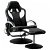 Sedia massaggiatrice con poggiapiedi ecopelle nero e bianco Vida XL