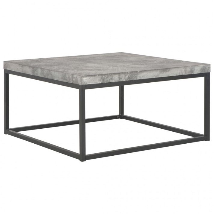 Tavolino con design in cemento grigio e nero Vida XL