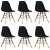 Set di sedie da sala da pranzo realizzate in plastica con finitura di colore nero Vida XL