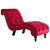 Chaise longue in velluto rosso Vida XL