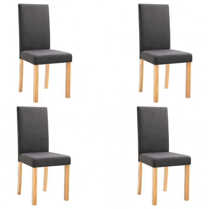 Set di sedie per sala da pranzo 42x95 cm in legno e tessuto con finitura di colore grigio scuro Vida XL