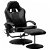 Cadeira de massagem com apoio de pés escritório de couro cinzento Vida XL